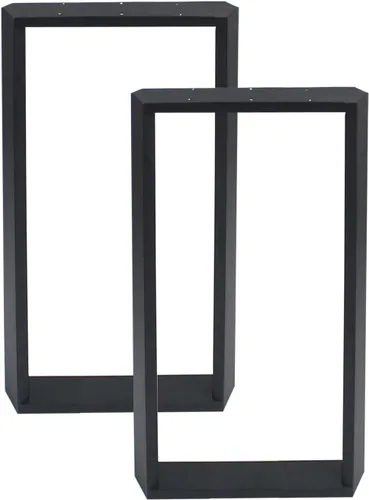 Miniatura 13 de MBQQ Patas para muebles de 15.7" de altura 17.7" de ancho, tubo cuadrado rústico decorativo, patas de mesa de metal resistente, patas de escritorio