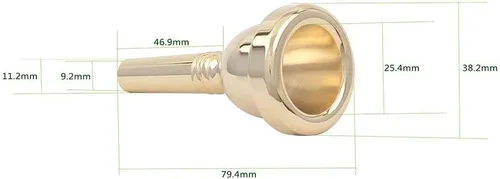 Miniatura 3 de Andoer boquilla para trombón alto, 6.5 AL, plata u oro, Dorado