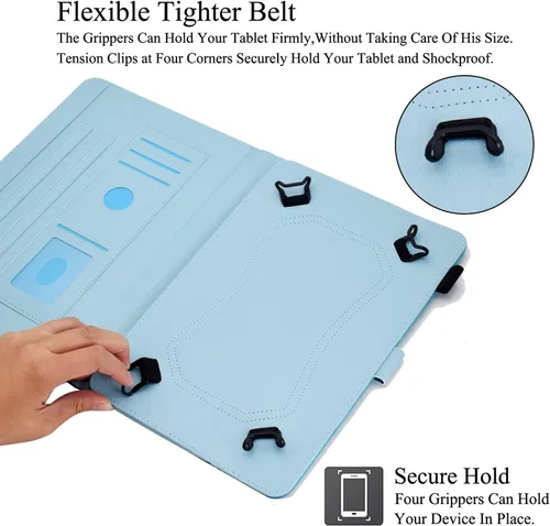 Miniatura 3 de Funda universal para tablet Android de 10 10.1 pulgadas para iPad, funda con soporte de visión multiángulo, funda protectora de piel sintética Playa