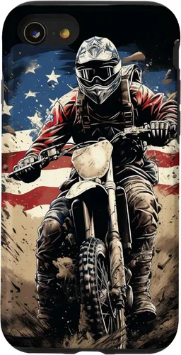 Miniatura 18 de Dirt Bike American Flag Motocross Enduro Biker 4th of July Case for iPhone 17