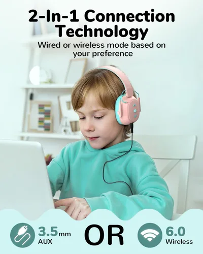 Miniatura 7 de Auriculares con cancelación de ruido para niños, protección auditiva a prueba de sonido, reducción de ruido SNR de 29 dB, orejera Bluetooth 6.0
