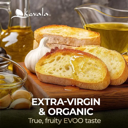 Miniatura 3 de Kevala Aceite de Oliva Extra Virgen Orgánico 1 gal, Aceite de Cocina Sin Gluten 128 oz Bulk, Cholesterol Free Oil Perfect for Baking and Frying
