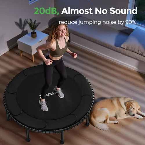 Miniatura 8 de BCAN 450/550LBS Mini Rebounder Trampoline for Adults, 40"/48" Foldable Fitness Trampoline with Bungees, Quiet & Stable Exercise Trampoline
