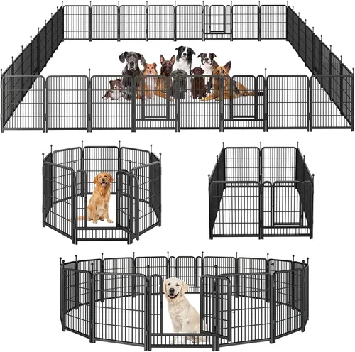 Miniatura 20 de Corralito para perros, valla portátil para perros al aire libre, corralito para perros grandes, medianos y pequeños, vallas para perros
