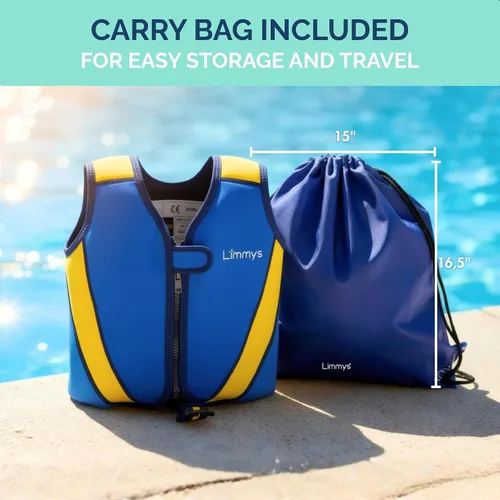 Miniatura 8 de Limmys Chaleco de natación para niños pequeños y niños, ayuda de natación de flotabilidad ajustable, certificado de seguridad CE, diseño galardonado