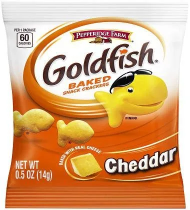 Pepperidge Farms Cheddar Goldfish - 0.5 oz. bolsa de una sola porción, 100 por caja