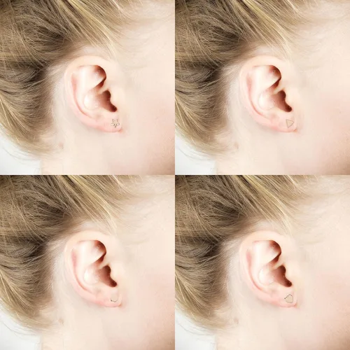 Miniatura 6 de JOERICA 4 pares de aretes de acero inoxidable con forma de corazón para mujeres y niñas, Acero inoxidable, circonita