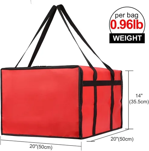 Miniatura 2 de Bodaon Bolsa aislada, bolsas de pizza para entrega y transportador de bebidas portátil de plástico, 20 x 20 x 14 pulgadas, calentador Doordash, caja