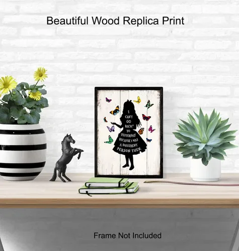 Miniatura 4 de Impresión artística de pared con cita del país de las maravillas de Alicia - Imagen fotográfica de 8 x 10 pulgadas, decoración única de habitación