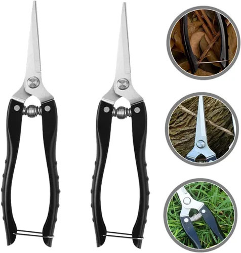Miniatura 3 de Housoutil Tijeras de poda de jardín resistentes, mango ergonómico para arreglos florales, corte de plantas, jardín