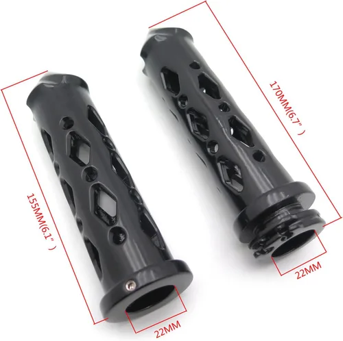 Miniatura 2 de TRHB121-22- Barras cromadas ahuecadas de 1" con agarre de espiga CNC compatibles con manillares Kawasak Sport Bikes