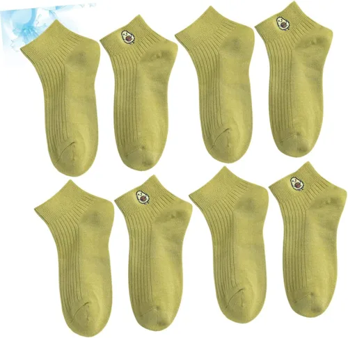 Miniatura 2 de USHOBE 4 Pairs Fashion Short Socks Lip Gloss for Girls Womens Socks Hosiery Girl Socks Short Ankle Socks Women