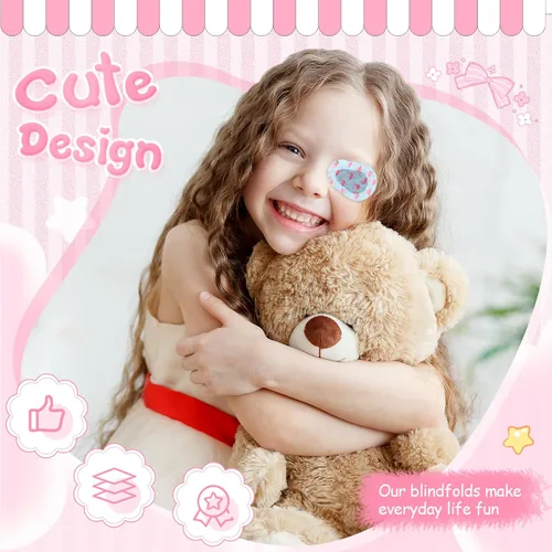 Miniatura 5 de Copkim 40 parches adhesivos para los ojos para niños y niñas, lindo parche para ojos de niños pequeños, colorido y transpirable, parche perezoso