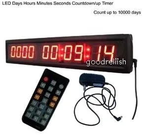 Miniatura 2 de Reloj rojo grande de la cuenta regresiva del día de la pared LED Digital 1,8" Hih Chatracter