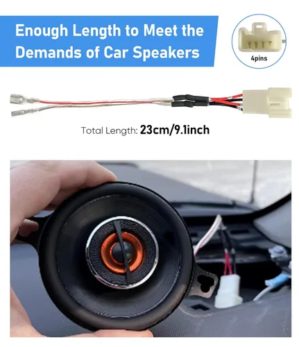 Miniatura 5 de Actualización del adaptador de conector de arnés de cableado de altavoz de tweeter para tablero de automóvil para Toyota 2007-2021 Tundra 2003-2020
