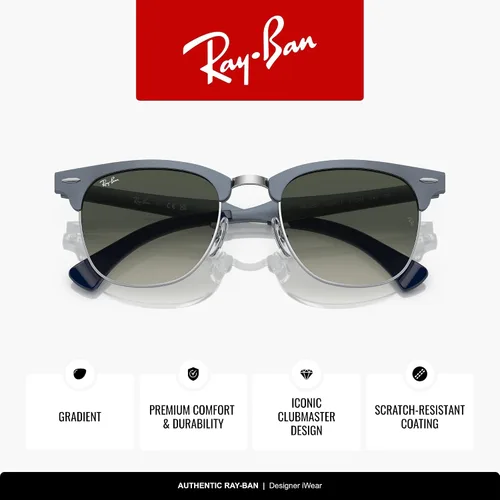 Miniatura 3 de Ray-Ban RB3507 Clubmaster Gafas de sol cuadradas de aluminio Azul sobre plata/gris