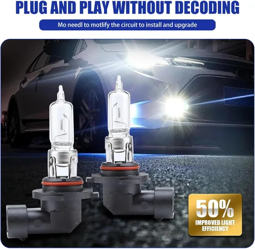 Miniatura 4 de Pack-2 Bombillas Halógenas para Automóvil 9005, Lámpara de Cuarzo de 55W 12V, Reemplazo de Luz Antiniebla de Haz Bajo/Alto Súper Brillante, Bombilla