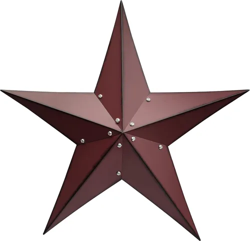 Miniatura 13 de JoyEvy Estrella de granero roja y negra de Texas de 6, 9 y 12 pulgadas, 3 piezas, estrellas de arte de metal para exteriores, decoración de pared 6