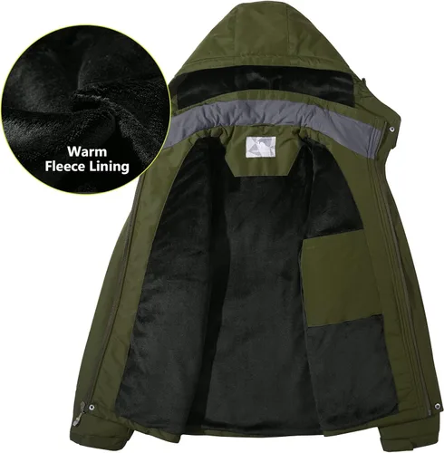 Miniatura 3 de CAMEL Chaquetas de esquí de invierno para hombre, abrigo de nieve impermeable con capucha, chaqueta de lluvia resistente al viento