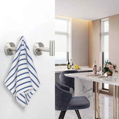 Miniatura 8 de NearMoon Ganchos para toallas de baño, soporte para bata de acero inoxidable 304, gancho resistente para baño, sala de estar, hotel, cocina, garaje