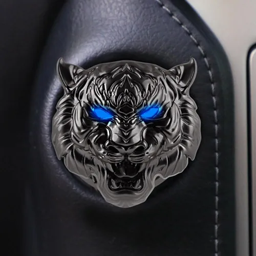 Miniatura 4 de Cubierta de botón de arranque para automóvil, diseño de tigre personalizado, para botón de arranque de motor de automóvil, universal, autoadhesiva