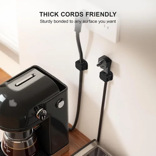 Miniatura 4 de Picozon - Paquete de 8 soportes magnéticos para cables, organizador de cables adhesivos Picozon para teléfono, cargador USB, organizador