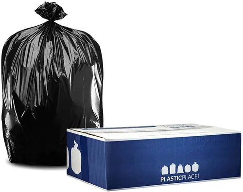Miniatura 7 de Plasticplace - Bolsas de basura, 12-16 galones, 1 mil, bolsas negras y altas para botes de basura, 24 x 31 pulgadas, 1 paquete con 250