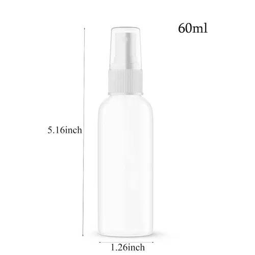 Miniatura 2 de SEVENHEAD Botella atomizadora de aceite esencial de plástico de 2.0 fl oz, 2 onzas, tres colores, transparente, blanco, ámbar, botella pequeña