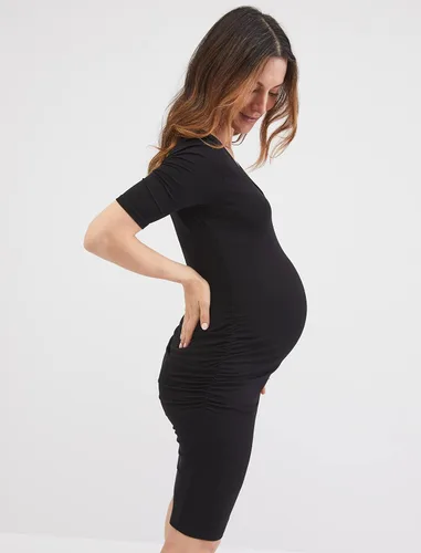 Miniatura 4 de Motherhood Maternity Vestido de camiseta de maternidad con manga codada lateral para mujer