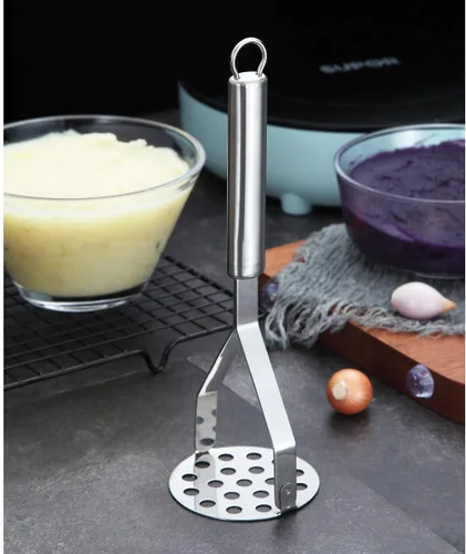Miniatura 3 de Berglander - Triturador de patatas de acero inoxidable, resistente metal para papas, triturador de alimentos, triturador de mano, para verduras
