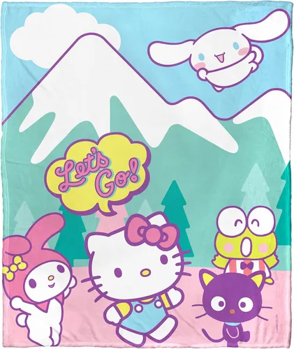 Miniatura 16 de Northwest Hello Kitty - Manta de seda táctil, 50 x 60 pulgadas, amigos de la playa