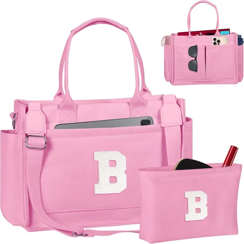 Miniatura 67 de Easter Basket Stuffers, Initial Tote Bag with Makeup Bag, Birthday Gifts for Women, Teen Girl Gifts Trendy Stuff