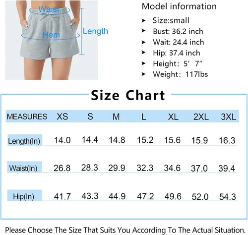 Miniatura 7 de THE GYM PEOPLE Pantalones cortos deportivos con cordón para mujer, cintura alta, pantalones cortos de entrenamiento de verano con bolsillos