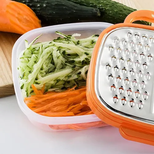 Miniatura 4 de BESTONZON Rallador de queso 2 en 1 para cocina con caja, rallador de verduras con recipiente de almacenamiento con mango