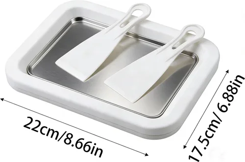 Miniatura 6 de Kit de máquina de helado enrollado – Helado instantáneo de bricolaje, yogur congelado con bandeja de congelación, 2 raspadores, herramienta