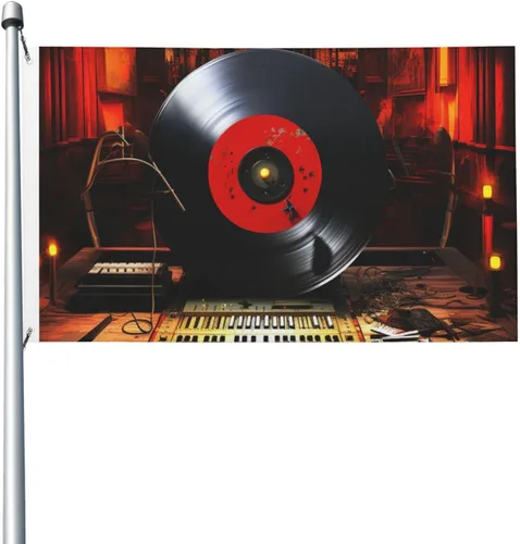 Bandera de estudio de música de 3 x 5 pies para exteriores, divertida bandera de jardín, bandera de doble cara, pancarta de bienvenida para el