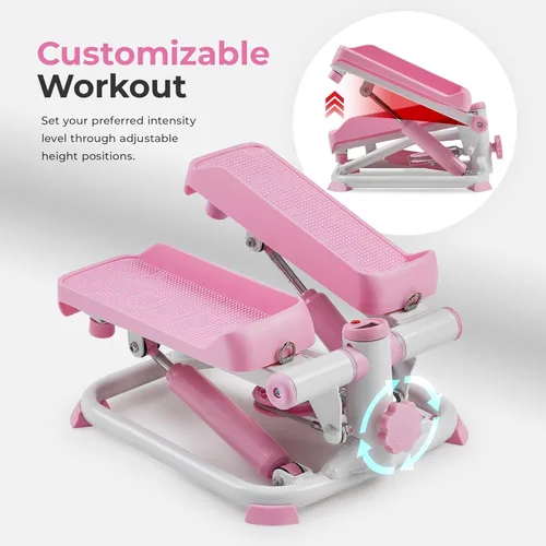 Miniatura 4 de Sunny Health & Fitness Mini Steppers for Exercise at Home, Stair Step Workout Machine with Resistance Bands, Full Body Cardio Equipment, Optional
