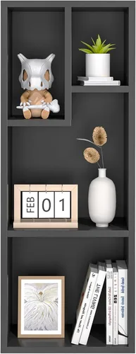 Miniatura 32 de VECELO Estantería para niños, 2 en 1 con estantes y 3 cubos de diferentes tamaños, organizador de madera para almacenamiento de juguetes para Blanco