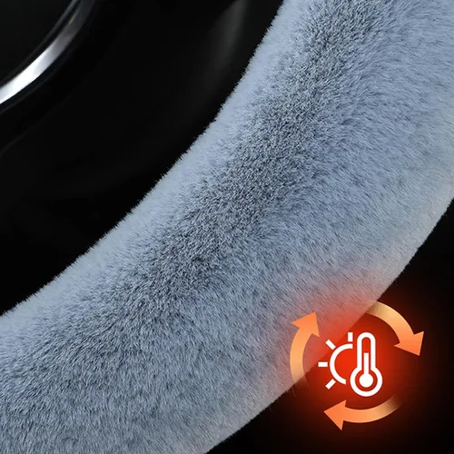 Miniatura 4 de awakentti Fundas de felpa para volante, fundas antideslizantes para volante con agarre ergonómico, productos de ajuste automotriz para minivan