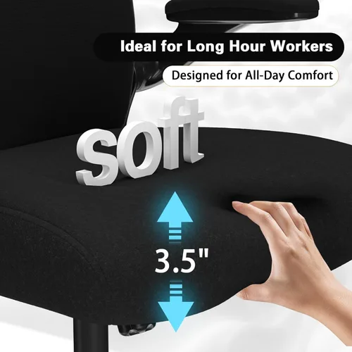 Miniatura 6 de Sillas de escritorio de oficina en casa, silla de oficina ergonómica con soporte lumbar y reposacabezas 3D, silla de escritorio para computadora