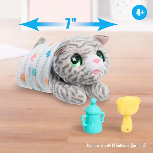 Miniatura 4 de furReal Just Play - Gatito interactivo para mascotas, pequeño gato de peluche con sonidos y movimiento, piel sintética, juguetes para niños a partir