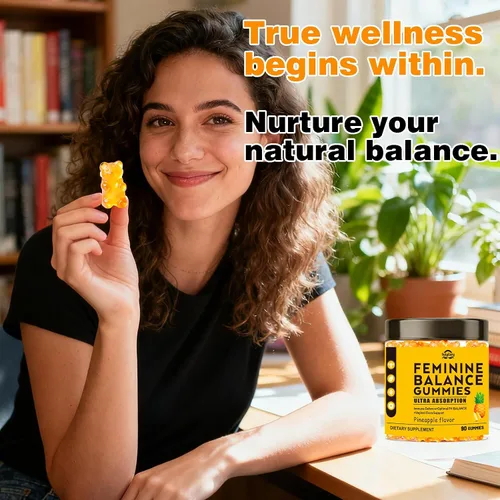 Miniatura 6 de Suiyilary Gomitas de probióticos femeninos para mujer, gomitas de piña para equilibrio de pH, salud vaginal premium, apoyo inmunológico, vegano, sin