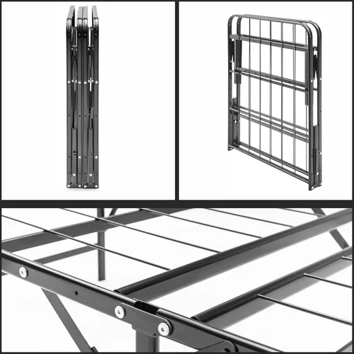 Miniatura 4 de Base de cama Quickbase de metal de 14 pulgadas con colchón de espuma de alta densidad de 5 pulgadas, parte superior firme media, 75 x 30, gris