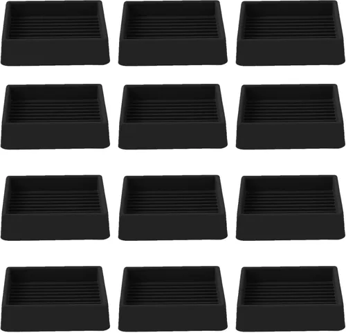 Miniatura 20 de Copas cuadradas de goma para muebles de 3 x 3, almohadillas antideslizantes para muebles, tapones de cama con agarre, protegen cualquier suelo