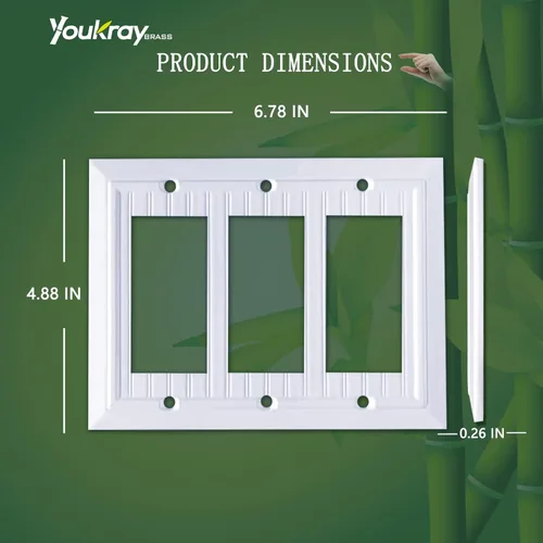 Miniatura 2 de Placas de pared clásicas de panel blanco puro, cubiertas de interruptor de luz, cubiertas de enchufes eléctricos, placas de interruptor de varias