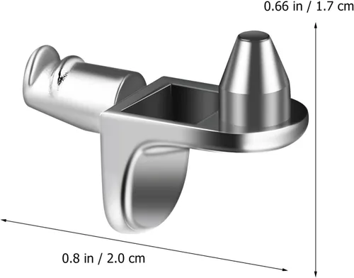 Miniatura 3 de TEHAUX 40 clavijas de estante en forma de L, soportes de estante de gabinete chapados en níquel para cocina y muebles, clavijas de soporte