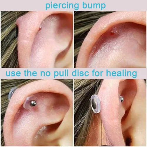 Miniatura 3 de MODRSA Almohadillas de disco transparente sin tirones de plástico para piercing Bump, discos de silicona, disco de perforación de silicona