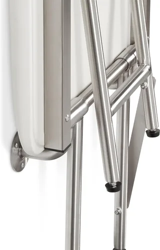 Miniatura 10 de Seachrome Asiento de ducha plegable de 24 x 15 pulgadas con cojín acolchado blanco para montaje en pared con patas, cumple con ADA