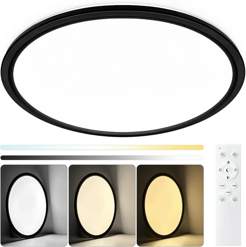 Miniatura 8 de Modernas lámparas LED de techo regulables con control remoto, montaje empotrado ultrafino de 15.4 pulgadas con luz nocturna, 36 W, 4500 LM