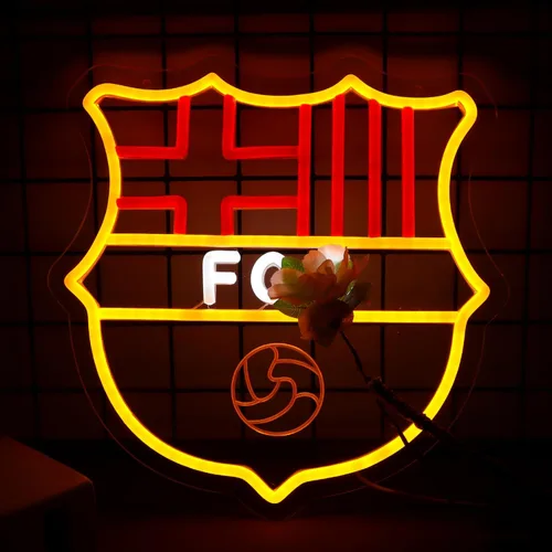 Letreros de neón AHlove de deportes de fútbol para decoración de pared, luces LED de neón FC para dormitorio, guarida del hombre, regalos de